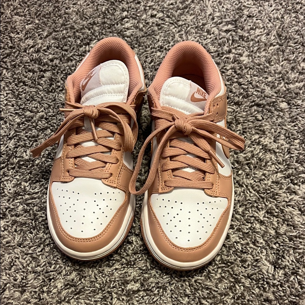 Nike Blush and White Low-Top Sneakers